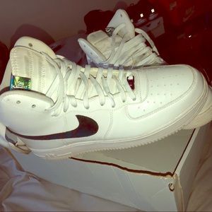 Air Force 1s multi color swoosh